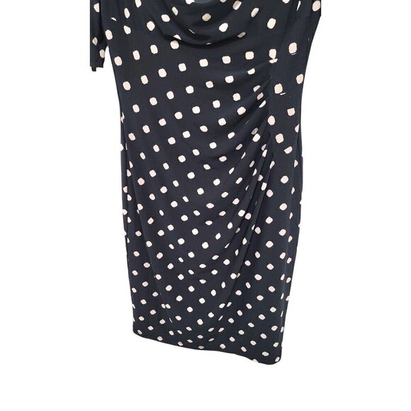 Ralph Lauren Polka Dot Dress With Cowl Neck & Half Sleeves Size 6 - Picture 8 of 12